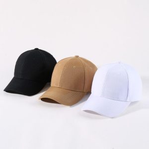 Wholesale 6 Plain Panel Baseball Cap One Color with Bronze Buckle | All Colors