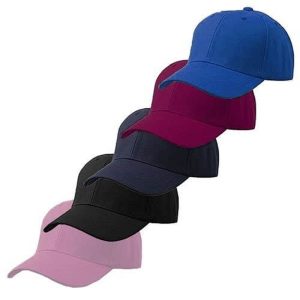 Wholesale 6 Plain Panel Baseball Cap All Colors with Bronze Buckle | White, Green, Royal Blue, Navy-blue, Wine, Pink