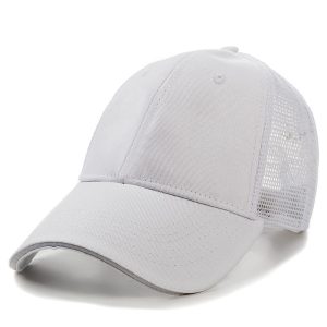 Wholesale High Quality Plain Cotton Panel Trucker Cap One Color | White