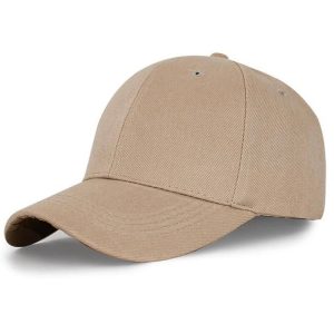 Wholesale High Quality Plain Curved Base Ball Cap | Cream