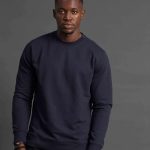 Plain High Quality Sweatshirt | Navy-blue on Wholesale - 1000