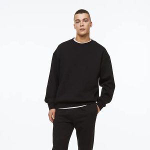 Plain High Quality Sweatshirt | Black on Wholesale