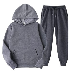 Plain High Quality Hoodie & Jogger Pair on Wholesale | Dark Grey