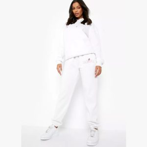 Plain High Quality Sweatshirt & Jogger Pair on Wholesale | White