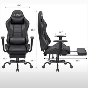 Autonomous ergo chair with lumber back support & leg rest