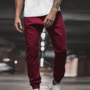 Plain High Quality Joggers on Wholesale | Wine