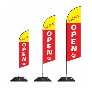 Flying Banner with Square Metal Base | Any size