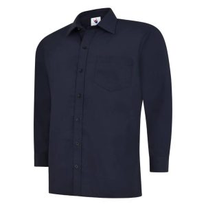 Custom Manufactured Brandable long Sleeve Work Shirt | Navy Blue