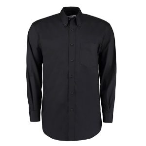 Custom Manufactured Button Down Brandable Long Sleeve Work Shirt | Black
