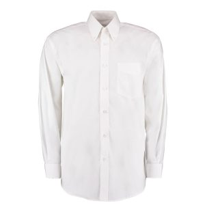 Custom Manufactured Button Down Brandable Long Sleeve Work Shirt | white