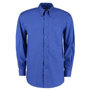 Custom Manufactured Button Down Brandable Long Sleeve Work Shirt | Blue