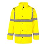 Plain Thick Padded Cold Room Jacket With Reflective Strips | Yellow