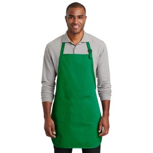 Plain Two Pocket Bib Apron | Green
