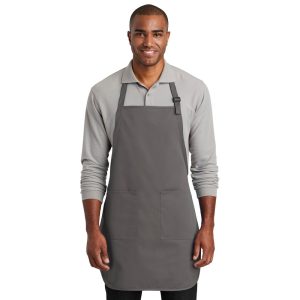 Plain Two Pocket Bib Apron | Grey