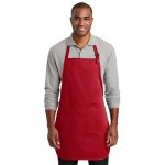 Plain Two Pocket Bib Apron | Red