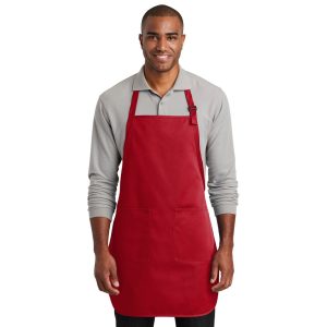 Plain Two Pocket Bib Apron | Red