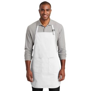 Plain Two Pocket Bib Apron | White