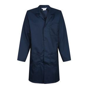 Professional High Quality Polycotton Plain Lab Coat | Navy Blue