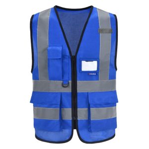 Reflective Waistcoat Jacket With Zip And Pocket | Blue