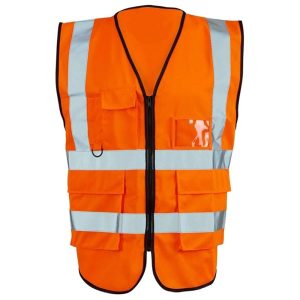 Reflective Waistcoat Jacket With Zip And Pocket | Orange