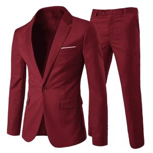 Wholesale High Quality Printable One Button Suit Workwear | Wine