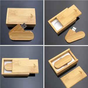 Bamboo Wood USB Flash Drive With Case
